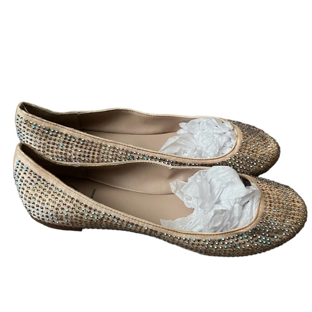 Steve Madden Gold Rhinestone Flats - Picture 3 of 8